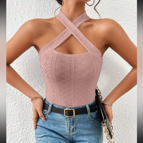 Boho crisscross front halter top - Picture 8 of 15